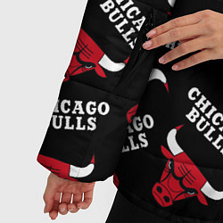 Куртка зимняя женская CHICAGO BULLS БЫКИ УЗОР, цвет: 3D-светло-серый — фото 2