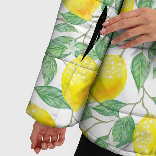 Женская зимняя куртка Лимоны 3d / 3D-Черный – фото 5
