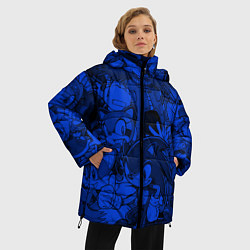 Куртка зимняя женская SONIC BLUE PATTERN СИНИЙ ЁЖ, цвет: 3D-светло-серый — фото 2