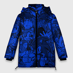 Куртка зимняя женская SONIC BLUE PATTERN СИНИЙ ЁЖ, цвет: 3D-светло-серый