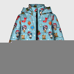 Куртка зимняя женская GI Christmas Pattern, цвет: 3D-черный