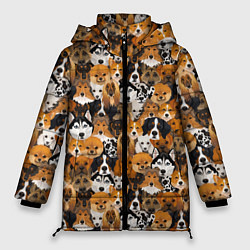 Куртка зимняя женская Разные Собаки, цвет: 3D-черный