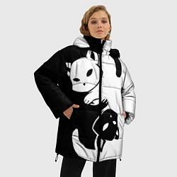 Куртка зимняя женская Черный и белый кот кувыркаются, цвет: 3D-черный — фото 2