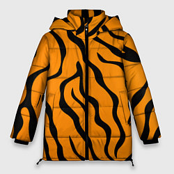 Куртка зимняя женская ТИГРИННЫЕ ПОЛОСЫ, цвет: 3D-черный