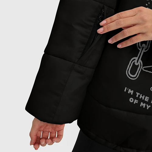 Женская зимняя куртка Доберман-Пинчер / 3D-Светло-серый – фото 5