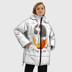 Куртка зимняя женская Кавалер Кинг Чарльз Спаниель, цвет: 3D-светло-серый — фото 2