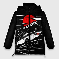 Куртка зимняя женская Toyota Supra: Red Moon, цвет: 3D-красный