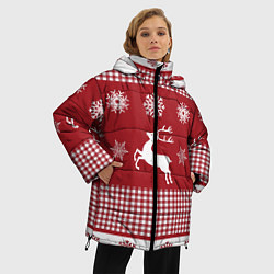Куртка зимняя женская Узор с оленями, цвет: 3D-красный — фото 2
