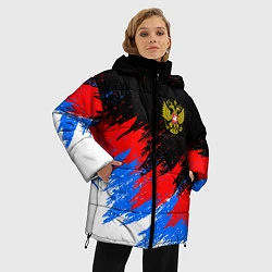 Куртка зимняя женская РОССИЯ, БРЫЗГИ КРАСОК, ТРИКОЛОР, цвет: 3D-красный — фото 2