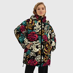 Куртка зимняя женская Узор для хипстера, цвет: 3D-светло-серый — фото 2