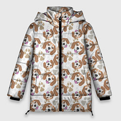 Куртка зимняя женская Бигль Собака, цвет: 3D-светло-серый
