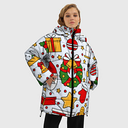Куртка зимняя женская НОВОГОДНИЙ УЗОР, НОВОГОДНЕЕ НАСТРОЕНИЕ, цвет: 3D-красный — фото 2