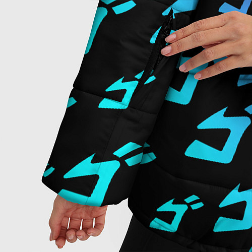 Женская зимняя куртка JOJOS BIZARRE ADVENTURE NEON PATTERN НЕОН УЗОР / 3D-Черный – фото 5