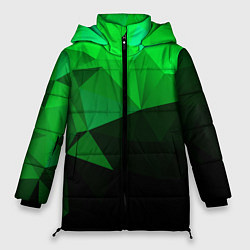 Куртка зимняя женская Изумрудный Зеленый Геометрия, цвет: 3D-черный