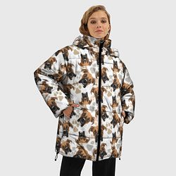 Куртка зимняя женская Немецкий Бульдог Боксёр, цвет: 3D-светло-серый — фото 2