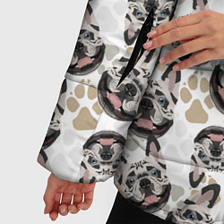 Куртка зимняя женская Собака Французский Бульдог French Bulldog, цвет: 3D-черный — фото 2