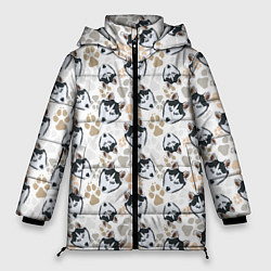 Женская зимняя куртка Собака Сибирский Хаски