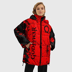 Куртка зимняя женская God of War Брызги крови, цвет: 3D-красный — фото 2