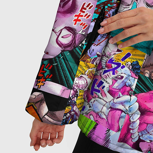 Женская зимняя куртка JOJO KILLER QUEEN КОРОЛЕВА УБИЙЦА УЗОР PATTERN / 3D-Черный – фото 5