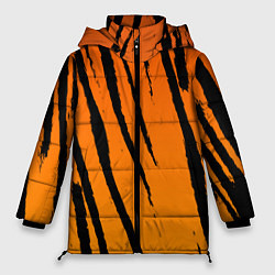 Куртка зимняя женская Шкура тигра диагональ, цвет: 3D-светло-серый