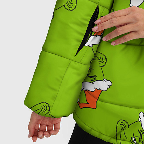 Женская зимняя куртка Гринч Укротитель рождества / 3D-Черный – фото 5
