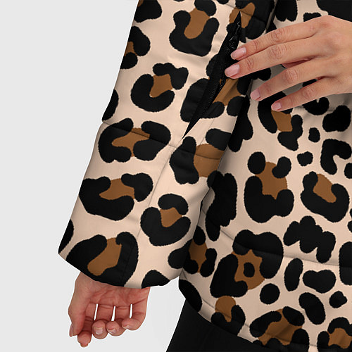 Женская зимняя куртка Леопардовые Пятна / 3D-Черный – фото 5