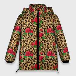 Женская зимняя куртка Шкура Леопарда в Цветах