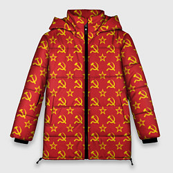 Куртка зимняя женская Серп и Молот СССР, цвет: 3D-красный