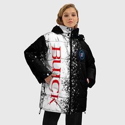 Куртка зимняя женская BUICK КРАСНОЕ ЛОГО ЦВЕТНАЯ ЭМБЛЕМА, цвет: 3D-черный — фото 2