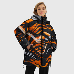 Куртка зимняя женская Окрас тигра, цвет: 3D-красный — фото 2