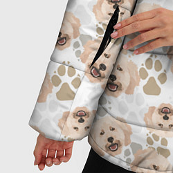 Куртка зимняя женская Собака Пудель - Poodle, цвет: 3D-черный — фото 2
