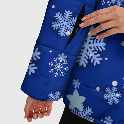Женская зимняя куртка Снежинки / 3D-Черный – фото 5