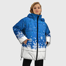 Куртка зимняя женская Снежинки - С Новым Годом, цвет: 3D-красный — фото 2