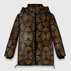 Куртка зимняя женская Кофейные отпечатки, цвет: 3D-черный