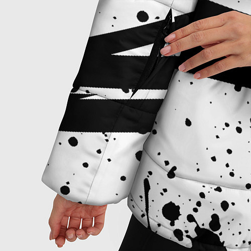Женская зимняя куртка Токийские мстители - Геометрия / 3D-Черный – фото 5