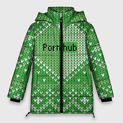 Куртка зимняя женская Porn Hub - новогодний, цвет: 3D-красный
