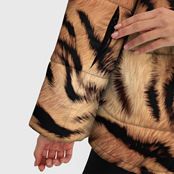 Куртка зимняя женская Шкура тигра текстура, цвет: 3D-красный — фото 2