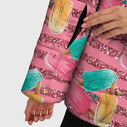 Куртка зимняя женская Сладкое мороженое с блестками, цвет: 3D-красный — фото 2