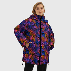 Куртка зимняя женская Мёртвые Стильные Хипстеры, цвет: 3D-красный — фото 2