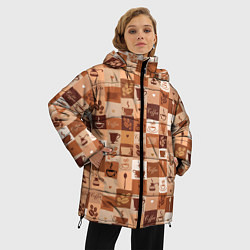 Куртка зимняя женская Кофейная Символика, цвет: 3D-светло-серый — фото 2