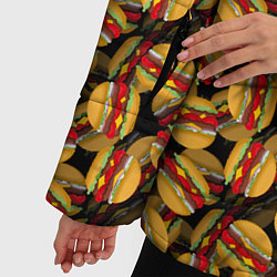 Куртка зимняя женская Бургеры Burgers, цвет: 3D-красный — фото 2