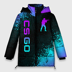 Куртка зимняя женская CS GO NEON SYMBOL STYLE SKIN КС ГО НЕОН, цвет: 3D-светло-серый