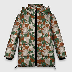 Куртка зимняя женская Котики камуфляж, цвет: 3D-светло-серый