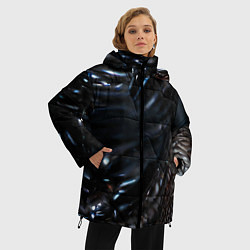 Куртка зимняя женская Элегантный инопланетянин, цвет: 3D-черный — фото 2