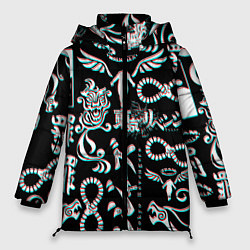 Куртка зимняя женская ТОКИЙСКИЕ МСТИТЕЛИ ГЛИТЧ, GLITCH, цвет: 3D-черный