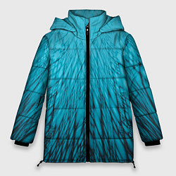 Куртка зимняя женская Коллекция Rays Лучи Голубой и черный Абстракция 65, цвет: 3D-светло-серый