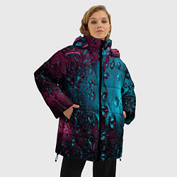 Куртка зимняя женская Ностальгия фиолетового дождя, цвет: 3D-черный — фото 2