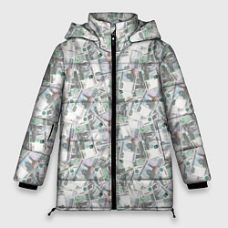 Куртка зимняя женская Купюры 1000 Рублей деньги, цвет: 3D-светло-серый