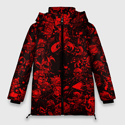 Куртка зимняя женская DOTA 2 HEROES RED PATTERN ДОТА 2, цвет: 3D-светло-серый