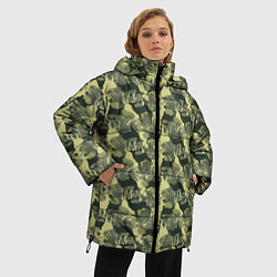 Куртка зимняя женская Олени камуфляж, цвет: 3D-светло-серый — фото 2